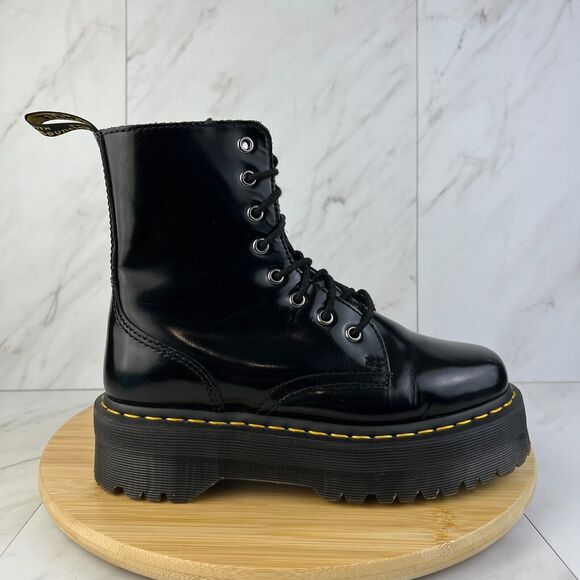 Dr. Martens Shoes - Dr. Doc Martens Jadon Womens Size 7 Black Leather Platform Combat Boots Shoes